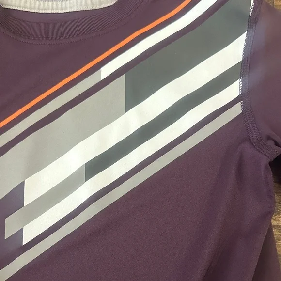 All in Motion deep purple Kids Tee with Graphic Stripes - Picture 3 of 4